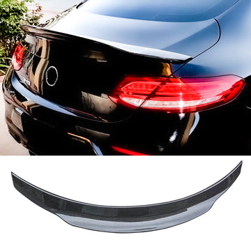 Rear Spoiler For 2017 2018 2019 2020 2021 Mercedes Benz W205 2DR Coupe PSM Style Trunk Wing Carbon Fibre Look
